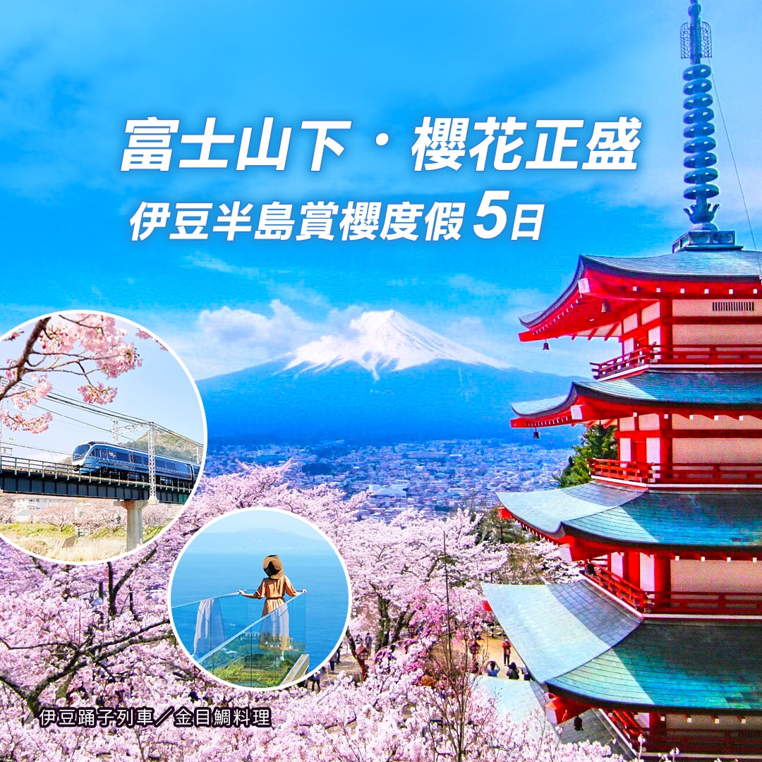 伊豆半島賞櫻度假 5日：富士山下．櫻花正盛