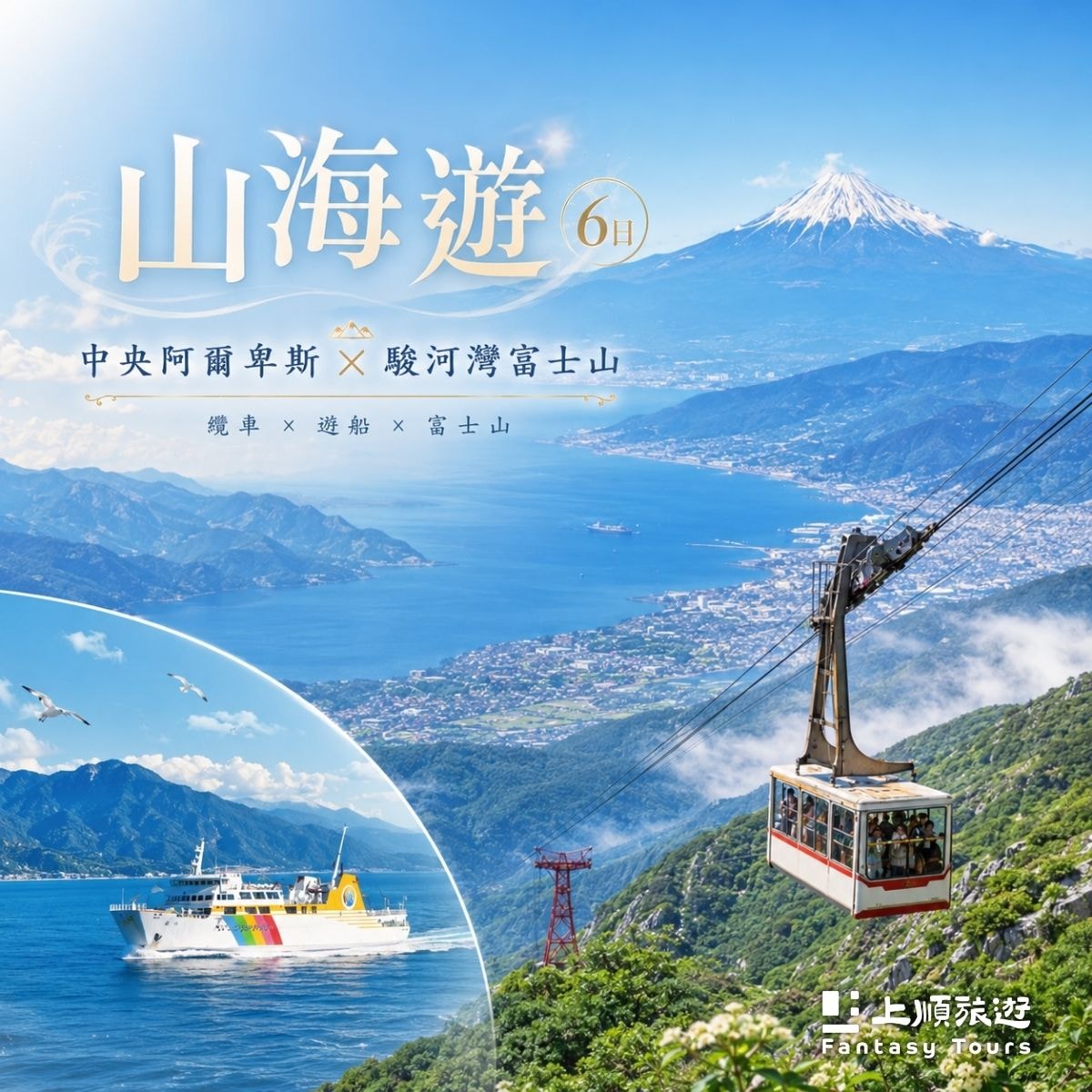 中央阿爾卑斯．駿河灣富士山 6日